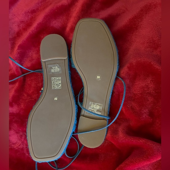 Tory Burch Blue Basketweave Espadrille Sandals-NIB SZ 8 - Picture 8 of 14